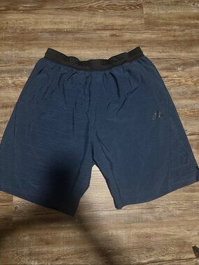 adidas Men's Dark Blue Athletic Shorts with Black Waistband